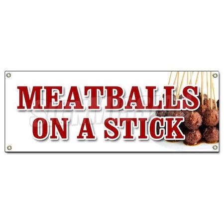 Signmission MEATBALLS ON A STICK BANNER SIGN italian grilled snack meat balls food B-Meatballs On A Stick